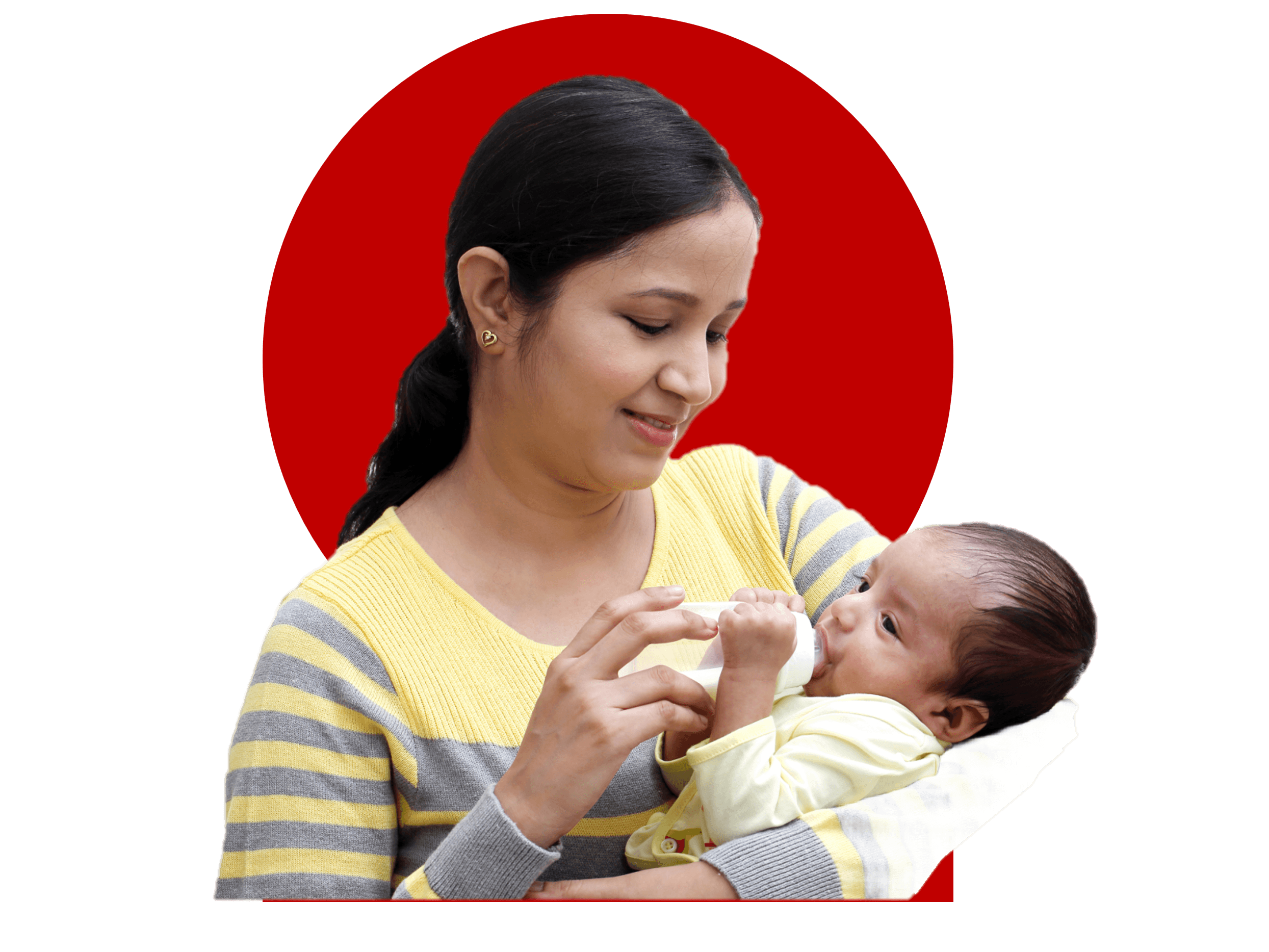 Verified nanny feeding a baby